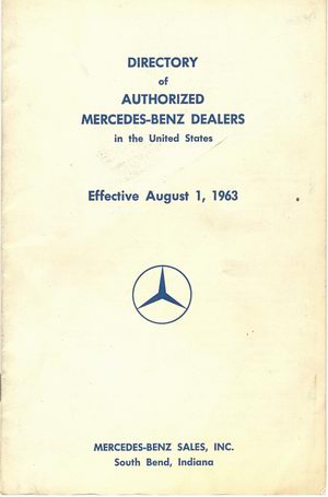 Mercedes-Benz Dealer Directory 1963